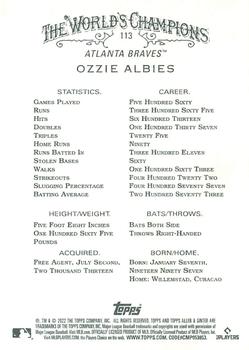 2022 Topps Allen & Ginter X #113 Ozzie Albies Back