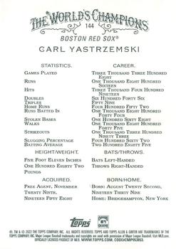 2022 Topps Allen & Ginter X #144 Carl Yastrzemski Back