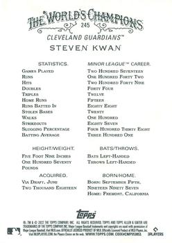 2022 Topps Allen & Ginter X #245 Steven Kwan Back