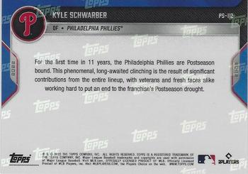 2022 Topps Now Postseason - Philadelphia Phillies - Red #PS-112 Kyle Schwarber Back