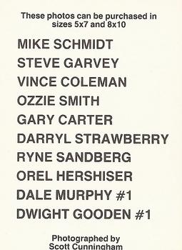 1986 Scott Cunningham (unlicensed) - Checklists #NNO Mike Schmidt Back
