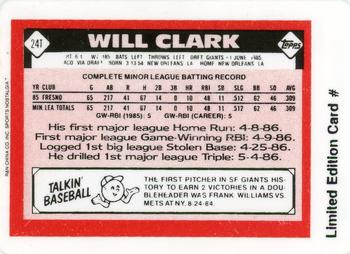 1990-92 R&N China Sports Nostalgia #24T Will Clark Back