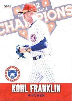 2022 Choice South Bend Cubs Midwest League Champions #10 Kohl Franklin Front