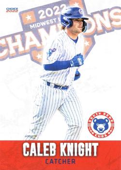 2022 Choice South Bend Cubs Midwest League Champions #12 Caleb Knight Front