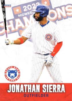2022 Choice South Bend Cubs Midwest League Champions #22 Jonathan Sierra Front