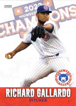 2022 Choice South Bend Cubs Midwest League Champions #29 Richard Gallardo Front