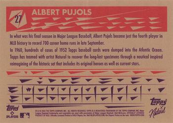 2022 Topps x Naturel 1952 Topps #27 Albert Pujols Back