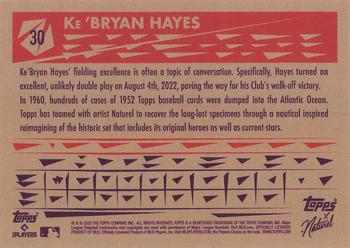 2022 Topps x Naturel 1952 Topps #30 Ke'Bryan Hayes Back
