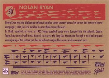2022 Topps x Naturel 1952 Topps #50 Nolan Ryan Back