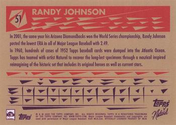 2022 Topps x Naturel 1952 Topps #51 Randy Johnson Back