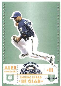 2012 Milwaukee Brewers Police - AAA Insurance in Glendale #NNO Alex Gonzalez Front