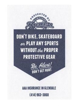 2012 Milwaukee Brewers Police - AAA Insurance in Glendale #NNO George Kottaras Back