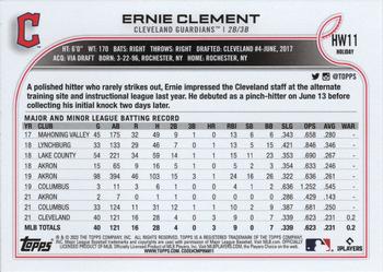 2022 Topps Holiday #HW11 Ernie Clement Back