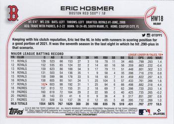 2022 Topps Holiday #HW18 Eric Hosmer Back