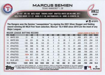 2022 Topps Holiday #HW22 Marcus Semien Back