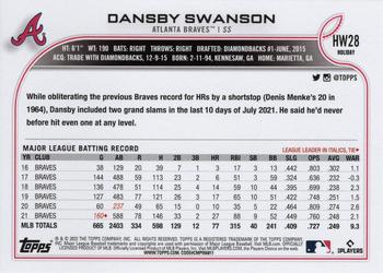2022 Topps Holiday #HW28 Dansby Swanson Back