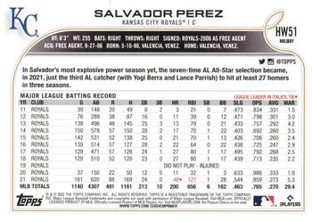 2022 Topps Holiday #HW51 Salvador Perez Back
