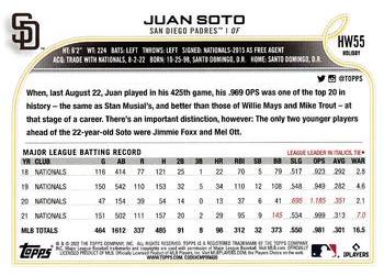 2022 Topps Holiday #HW55 Juan Soto Back