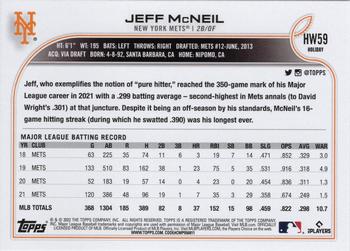 2022 Topps Holiday #HW59 Jeff McNeil Back