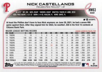 2022 Topps Holiday #HW63 Nick Castellanos Back