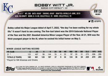 2022 Topps Holiday #HW150 Bobby Witt Jr. Back