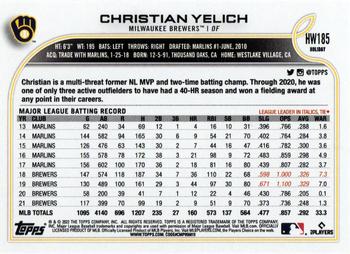 2022 Topps Holiday #HW185 Christian Yelich Back