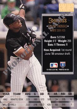 1994 Donruss - Special Edition Promotional Samples #4 Frank Thomas Back