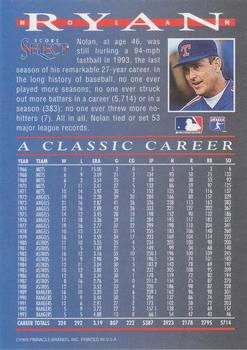 1993 Select Rookie & Traded - Nolan Ryan: A Classic Career #NNO Nolan Ryan Back