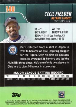 2022 Stadium Club - Members Only #140 Cecil Fielder Back