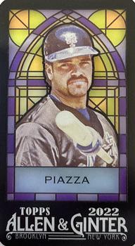 2022 Topps Allen & Ginter - Mini Rip Exclusives Stained Glass #394 Mike Piazza Front