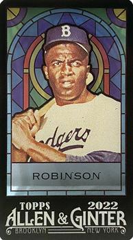 2022 Topps Allen & Ginter - Mini Rip Exclusives Stained Glass #398 Jackie Robinson Front