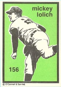 1984-89 O'Connell and Son Ink #156 Mickey Lolich Front
