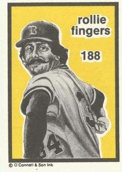 1984-89 O'Connell and Son Ink #188 Rollie Fingers Front