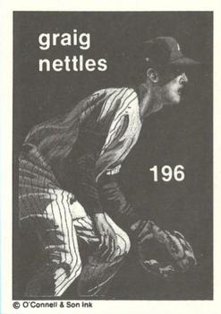 1984-89 O'Connell and Son Ink #196 Graig Nettles Front