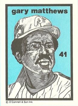 1984-89 O'Connell and Son Ink #41 Gary Matthews Front