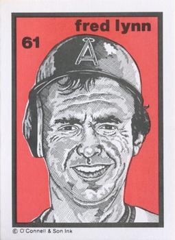 1984-89 O'Connell and Son Ink #61 Fred Lynn Front