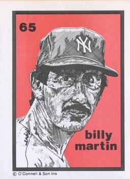 1984-89 O'Connell and Son Ink #65 Billy Martin Front