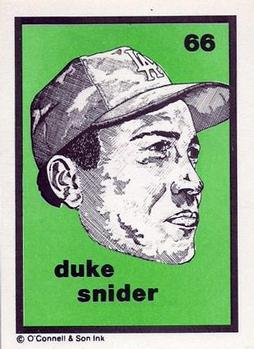 1984-89 O'Connell and Son Ink #66 Duke Snider Front