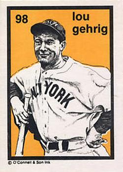 1984-89 O'Connell and Son Ink #98 Lou Gehrig Front