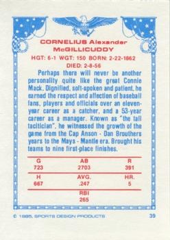 1984-85 Sports Design Products #39 Connie Mack Back