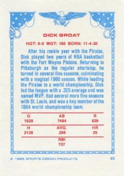 1984-85 Sports Design Products #40 Dick Groat Back
