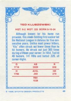 1984-85 Sports Design Products #48 Ted Kluszewski Back
