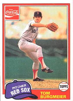 1981 Topps Coca-Cola Boston Red Sox #1 Tom Burgmeier  Front