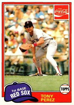 1981 Topps Coca-Cola Boston Red Sox #8 Tony Perez  Front