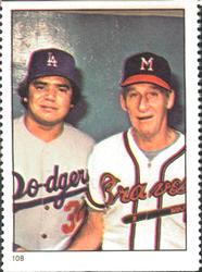 1982 Fleer Stamps #108 Fernando Valenzuela / Warren Spahn Front