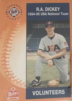 1995 Wendy's Tennessee Volunteers #NNO R.A. Dickey Front