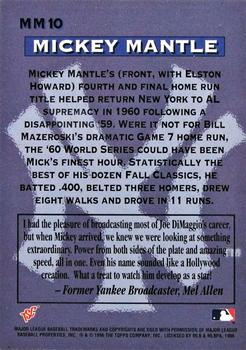 1996 Stadium Club - Mickey Mantle Gold #MM10 Mickey Mantle Back