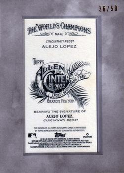 2022 Topps Allen & Ginter X - Mini Silver Frame Autographs #MA-AL Alejo Lopez Back