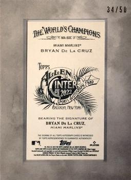 2022 Topps Allen & Ginter X - Mini Silver Frame Autographs #MA-BDC Bryan De La Cruz Back