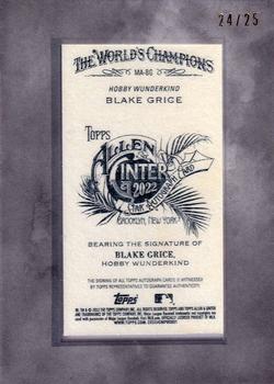 2022 Topps Allen & Ginter X - Mini Silver Frame Autographs #MA-BG Blake Grice Back